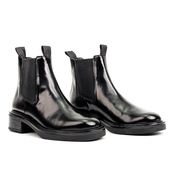 LK Bennett Women Gloria Black LeatherFlat Chelsea Ankle Boots sz 10US EUR40
